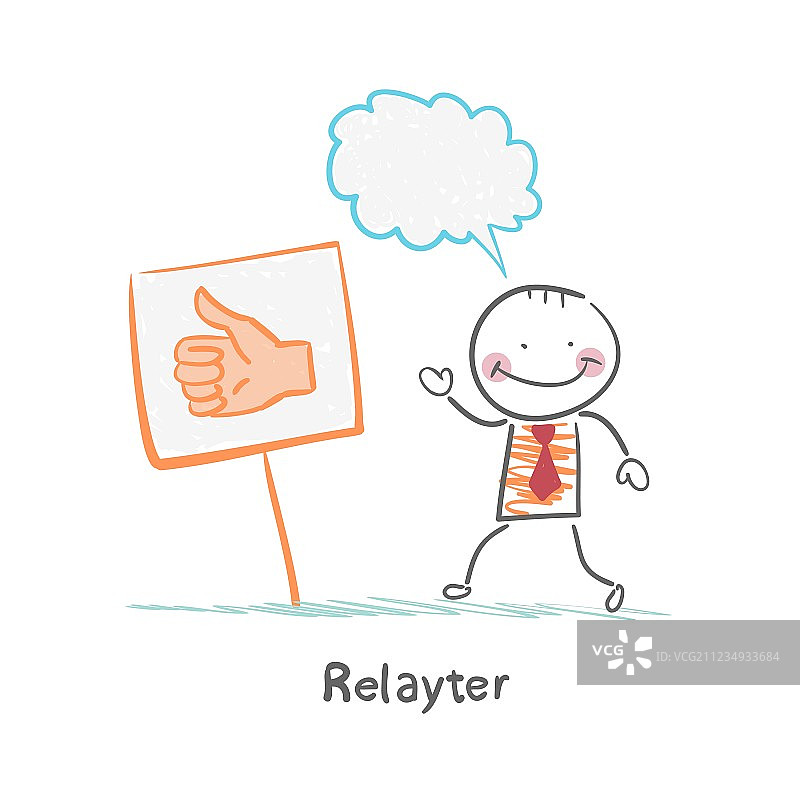 Relayter站在标志旁图片素材