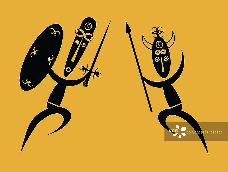 跳舞的非洲战士图片素材