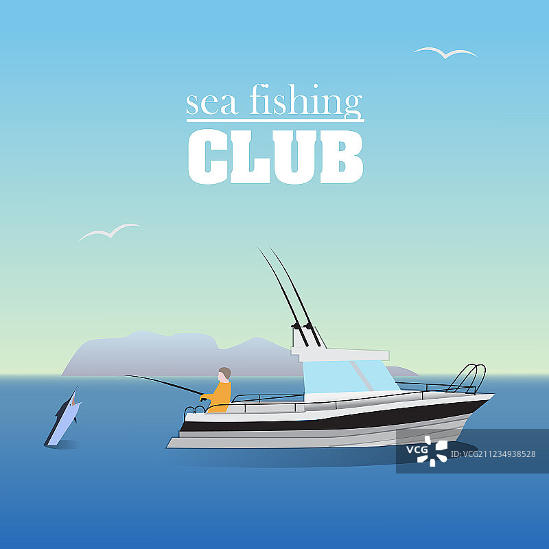 船上钓旗鱼图片素材