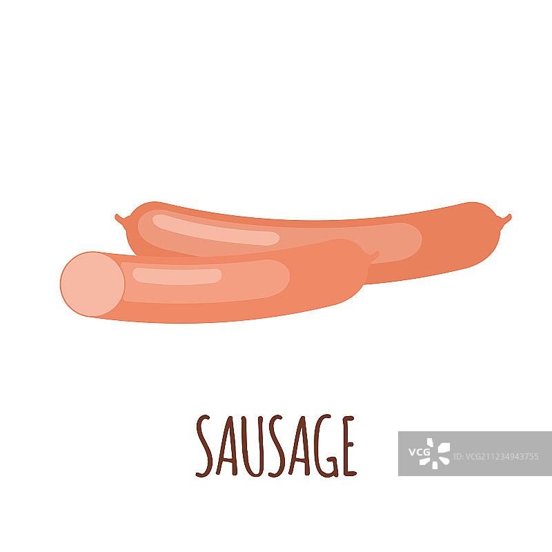 白色背景上的香肠图标图片素材