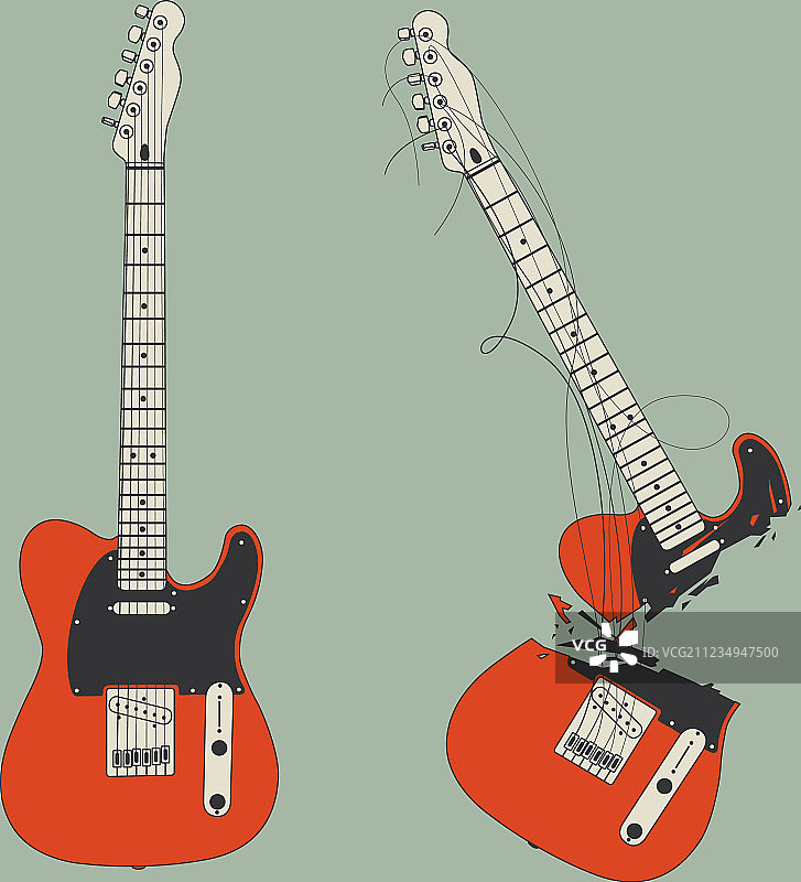 损坏的吉他图片素材