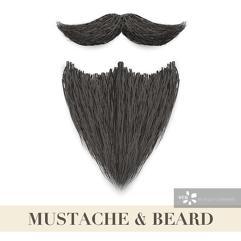 逼真黑色胡须与卷曲的胡子图片素材