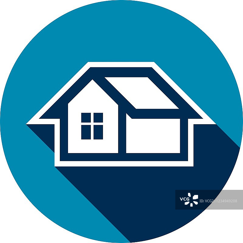 白色抽象房屋上的房地产图标图片素材