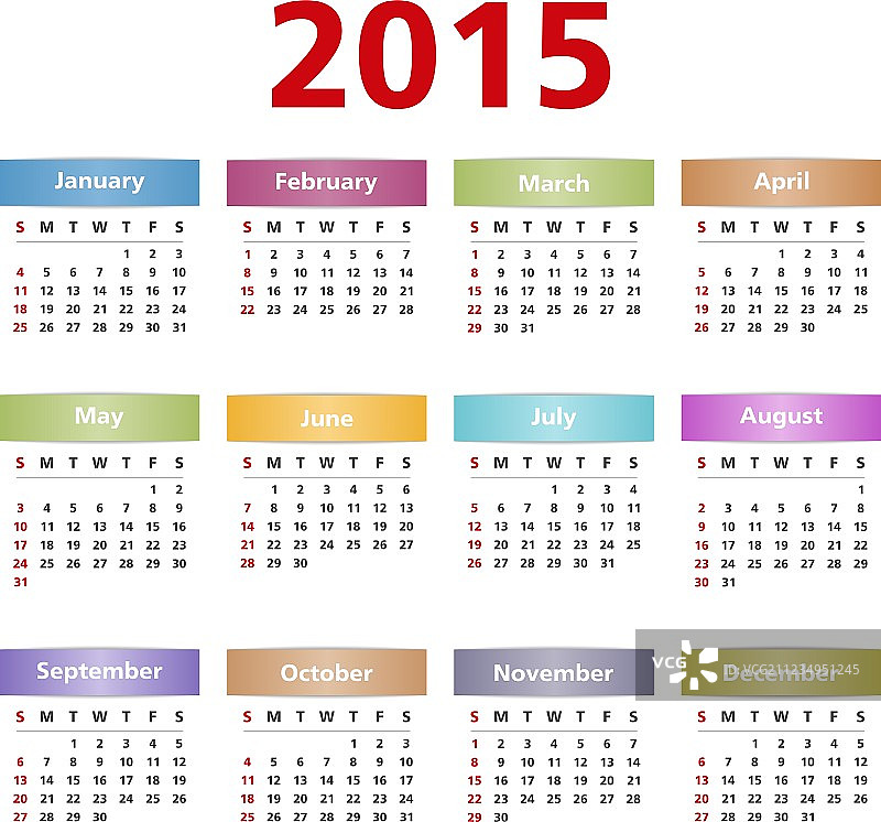 2015年日历图片素材