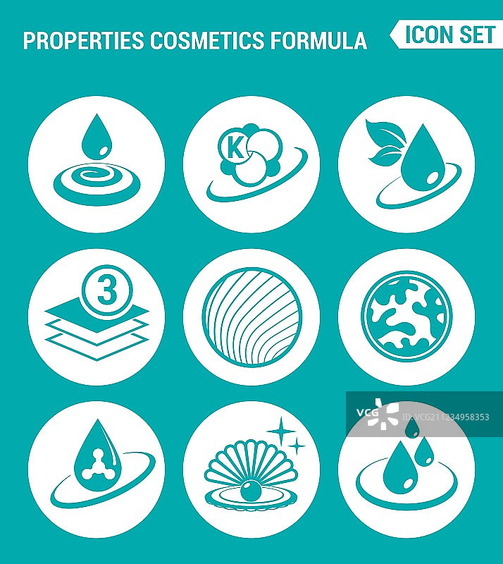 白色化妆品属性圆形图标套装图片素材