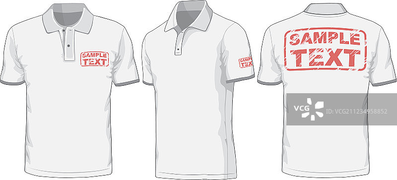 Polo衫正面、背面和侧面图图片素材