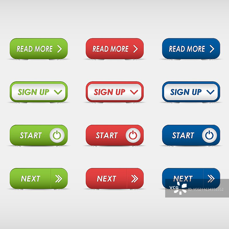 彩色矩形按钮合集图片素材