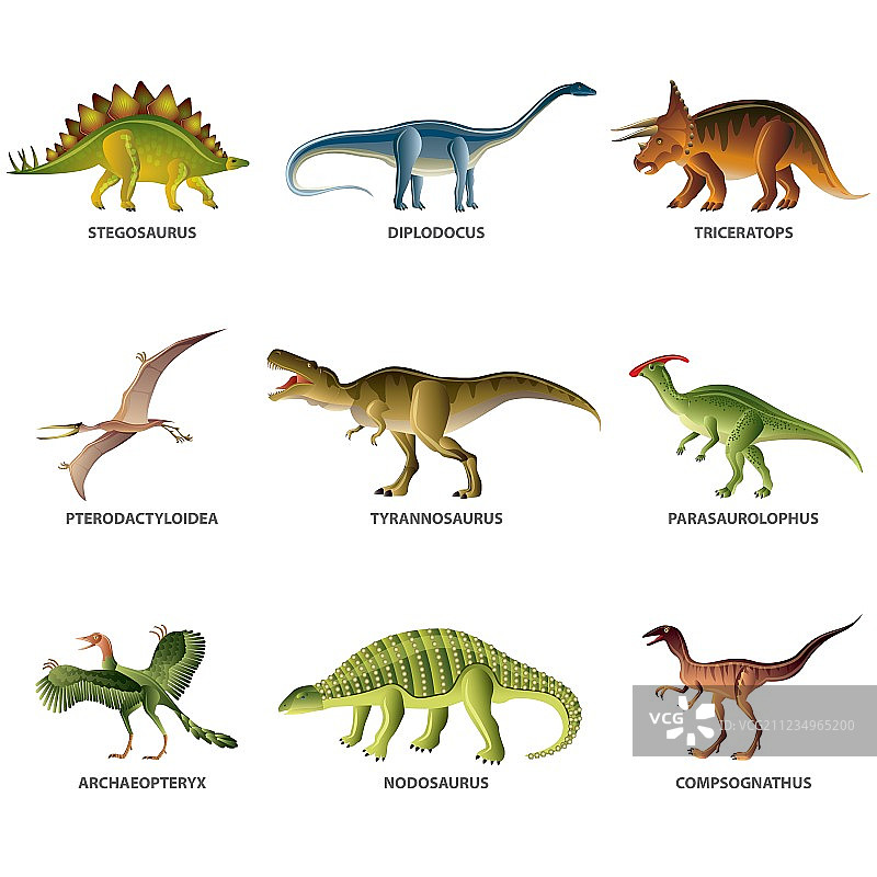 恐龙套装图片素材