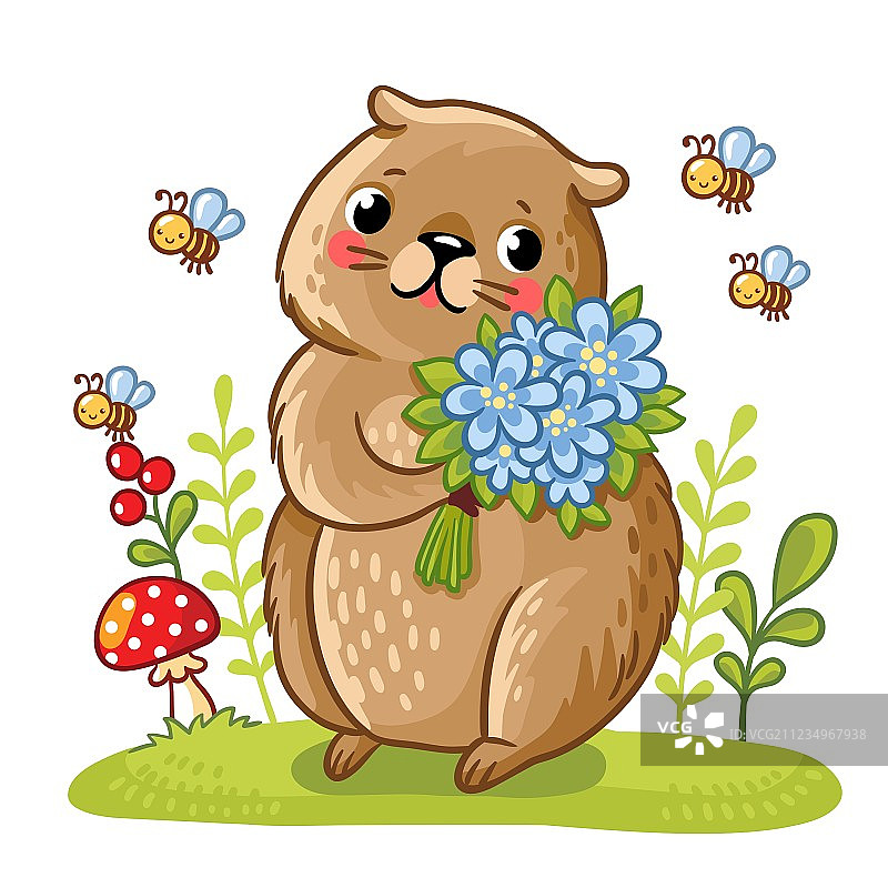 地鼠和蜜蜂图片素材