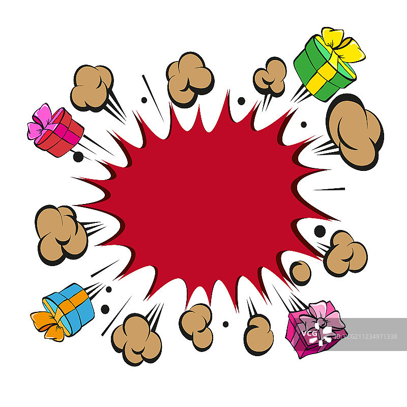 漫画书爆炸礼物图片素材