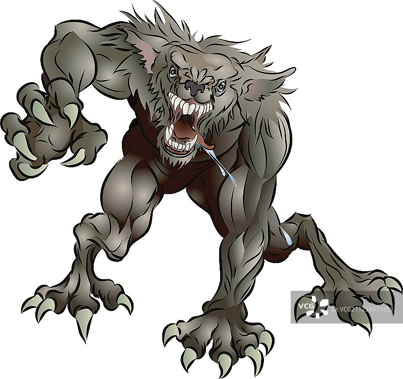 咆哮的可怕狼人图片素材