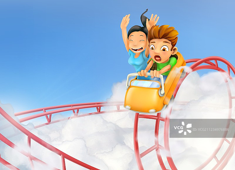 云端过山车背景图片素材