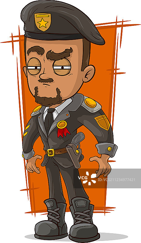 戴贝雷帽的卡通将军图片素材