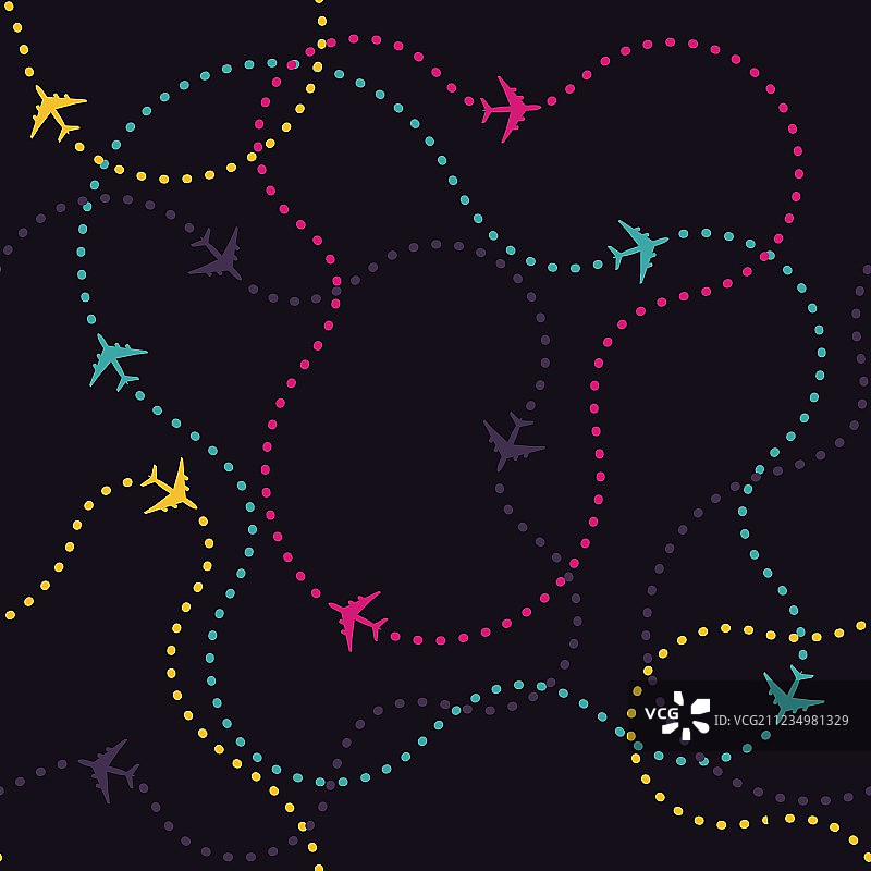 无缝衔接的飞机航线图片素材