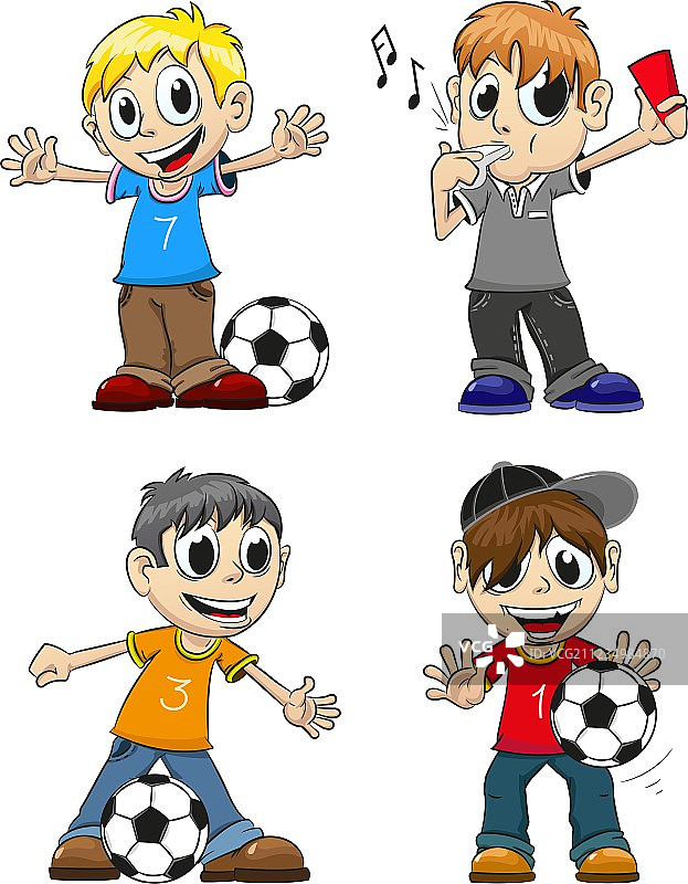 足球运动员和裁判图片素材