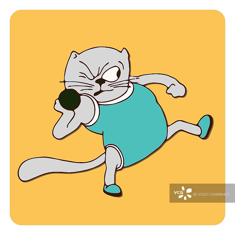 穿着运动服的猫运动员图片素材