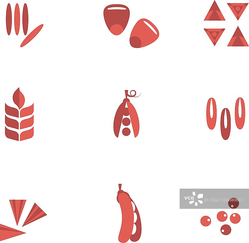 谷物和种子扁平图标图片素材