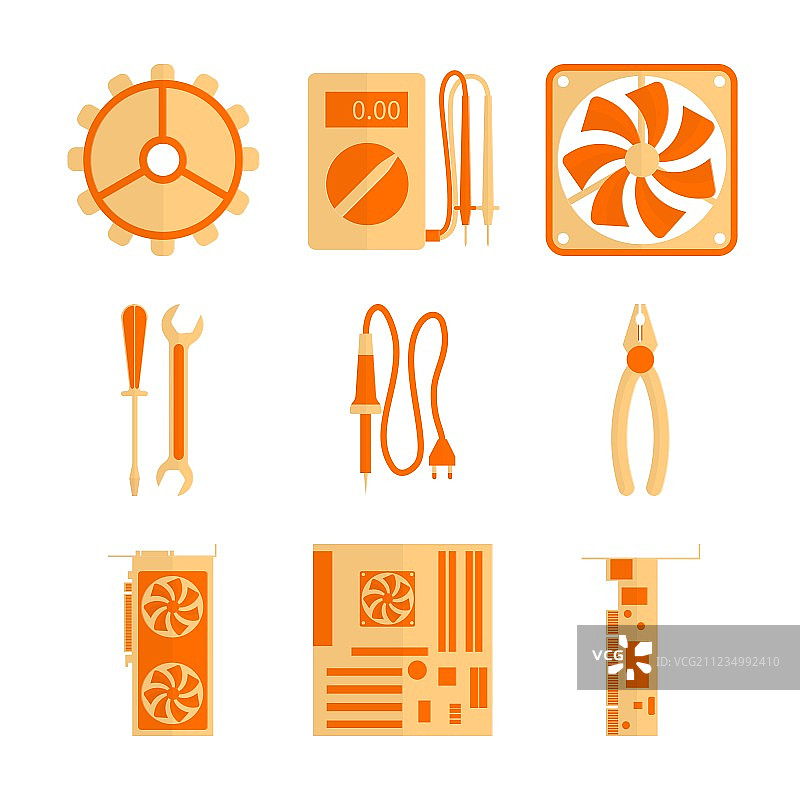 电脑维修图标合集图片素材