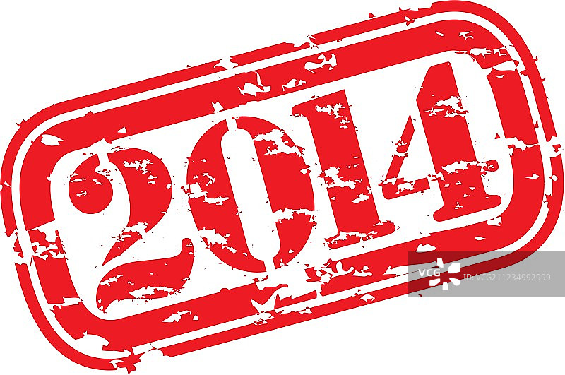 2014年新年快乐复古橡胶印章图片素材
