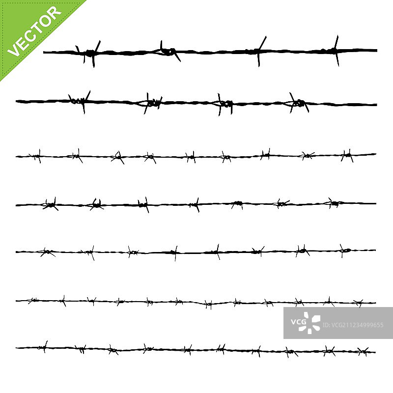 带刺铁丝网轮廓图片素材