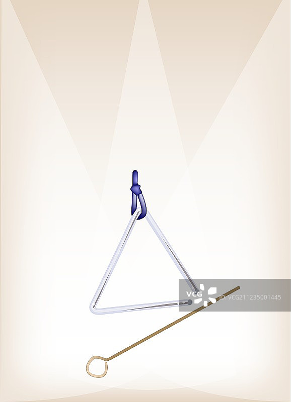 棕色舞台背景上的三角铁图片素材