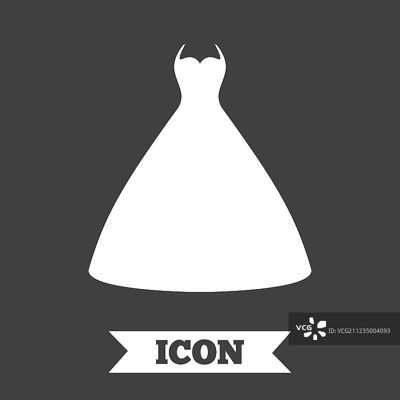 婚纱标志图标，优雅新娘象征图片素材