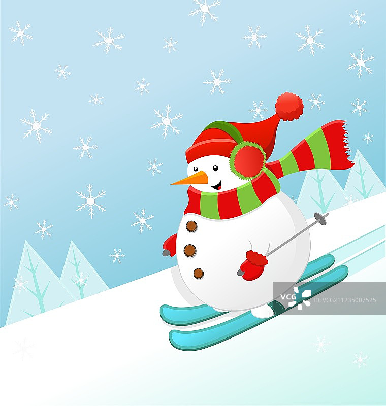 滑雪雪人图片素材