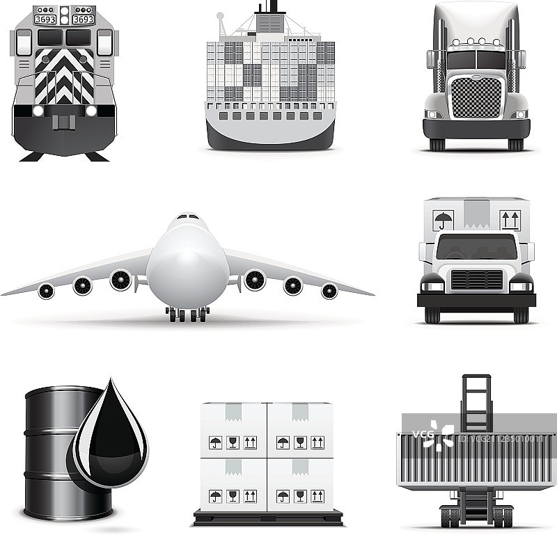 物流图标|黑白系列图片素材