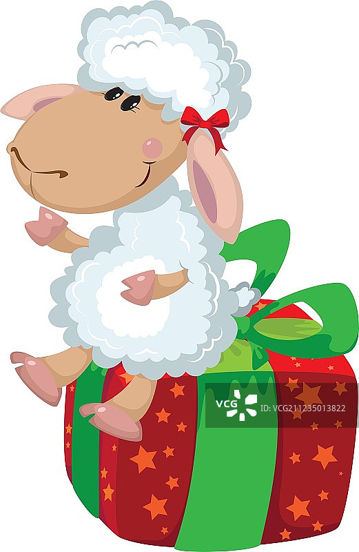盒子上的绵羊图片素材