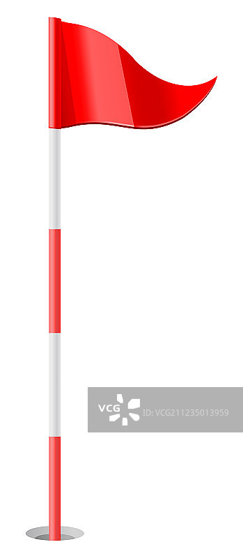 红色高尔夫球旗图片素材