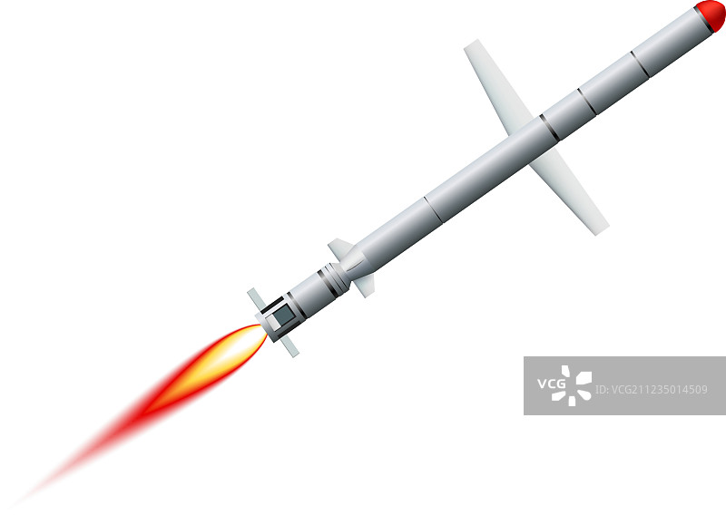 白色背景上的飞航式巡航导弹图片素材