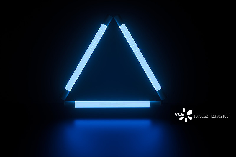 长条LED灯三角形造型，三维渲染图片素材
