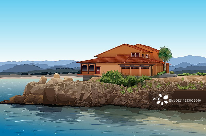 海滨别墅图片素材