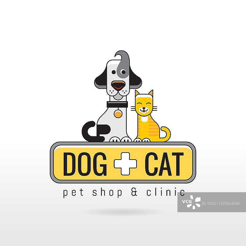线性有趣的猫狗图片素材