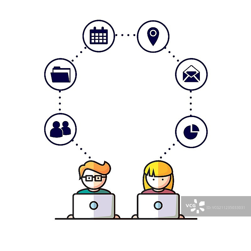 使用电脑的社交媒体网络人群图片素材