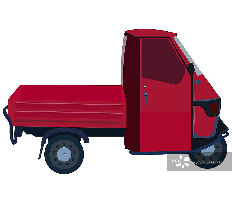 白色背景上的三轮汽车图片素材