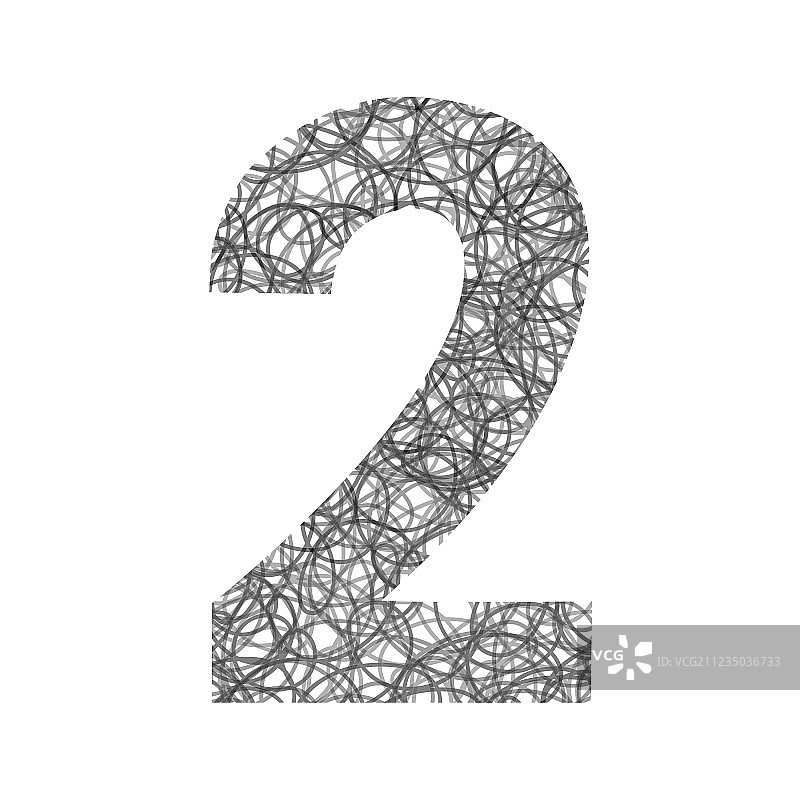 手绘数字2图片素材