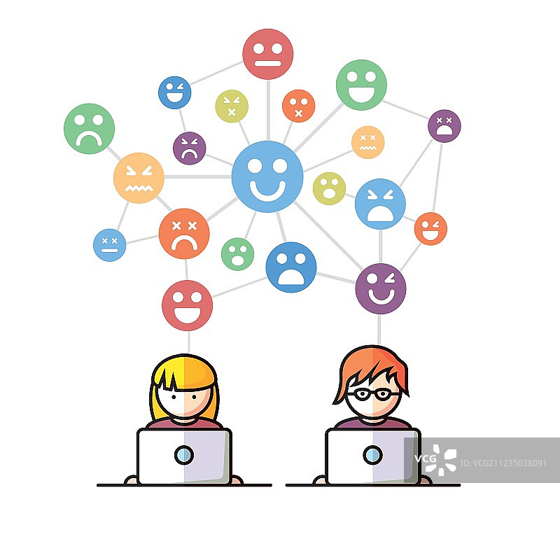 使用电脑的社交媒体用户图片素材