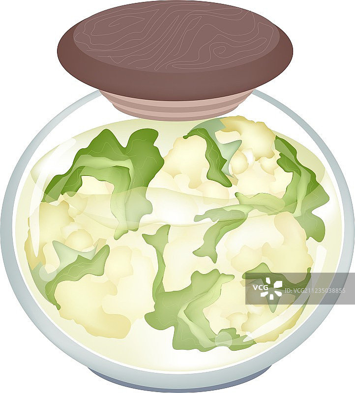 美味的腌制白花椰菜罐头图片素材