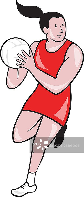 卡通风格的投球女子图片素材