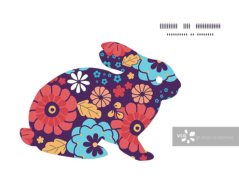 彩色花束和小兔子图片素材