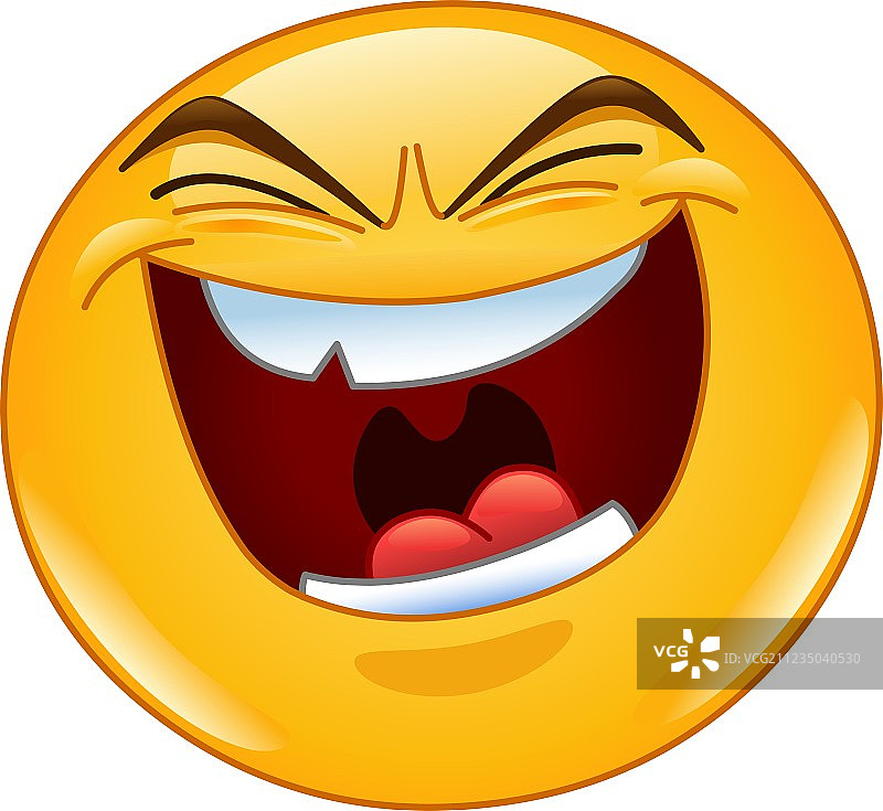 邪恶笑声表情符号图片素材