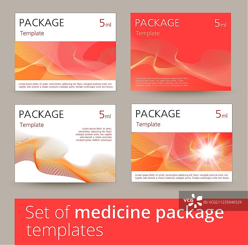 带3D模板的药品包装设计套装图片素材