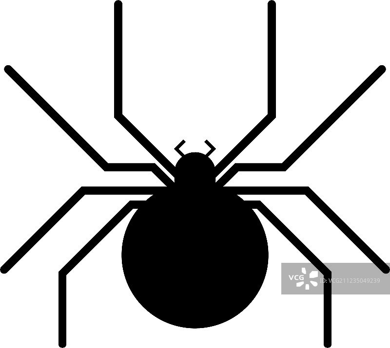 黑色蜘蛛昆虫危险轮廓图标图片素材