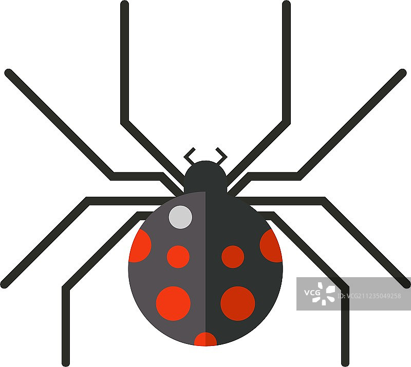 扁平风格蜘蛛剪影图标图片素材