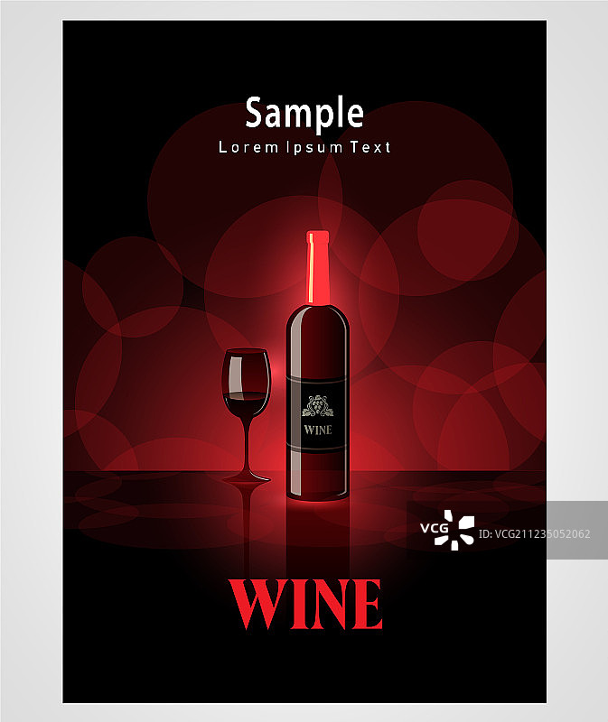 酒红色葡萄藤封面海报背景图片素材