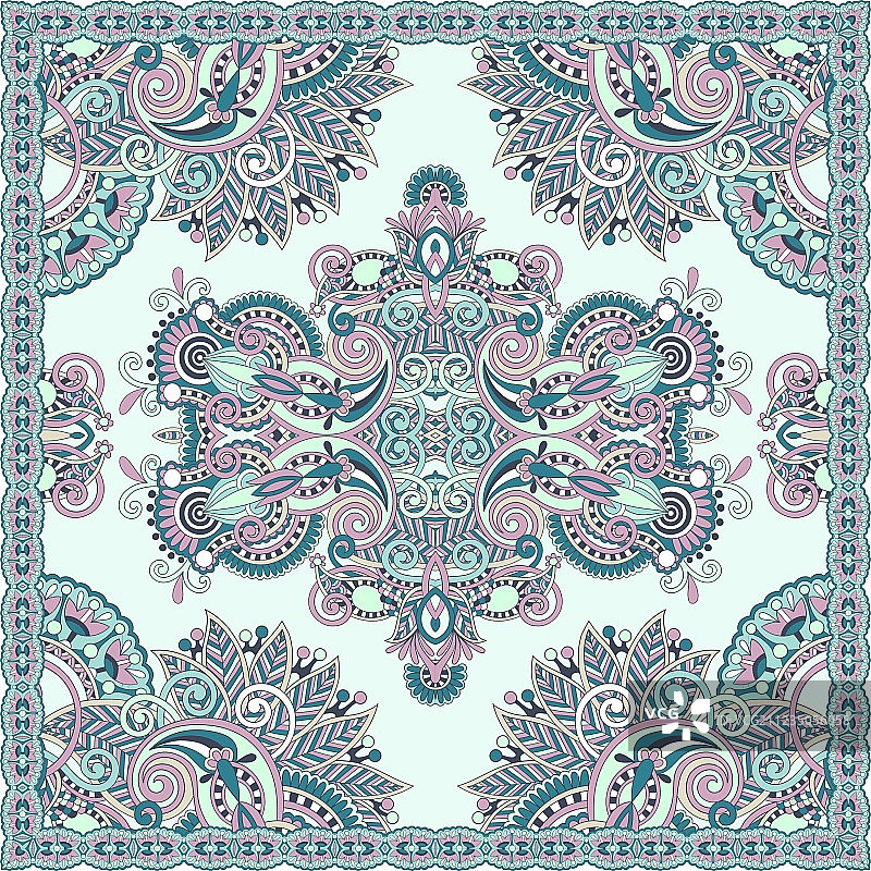 装饰性花卉佩斯利花纹头巾图片素材