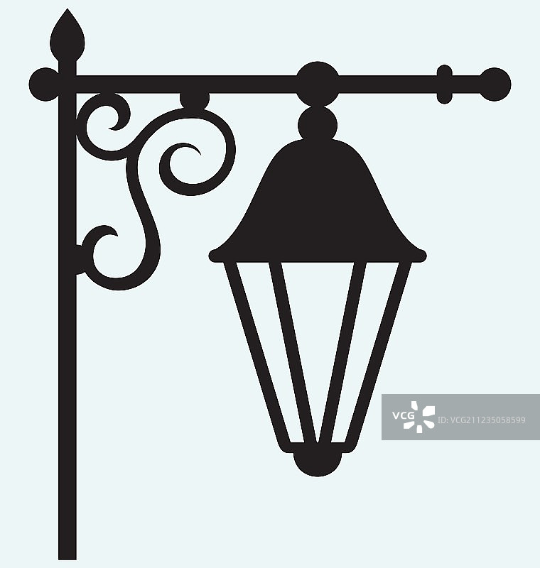 锻铁灯剪影图片素材