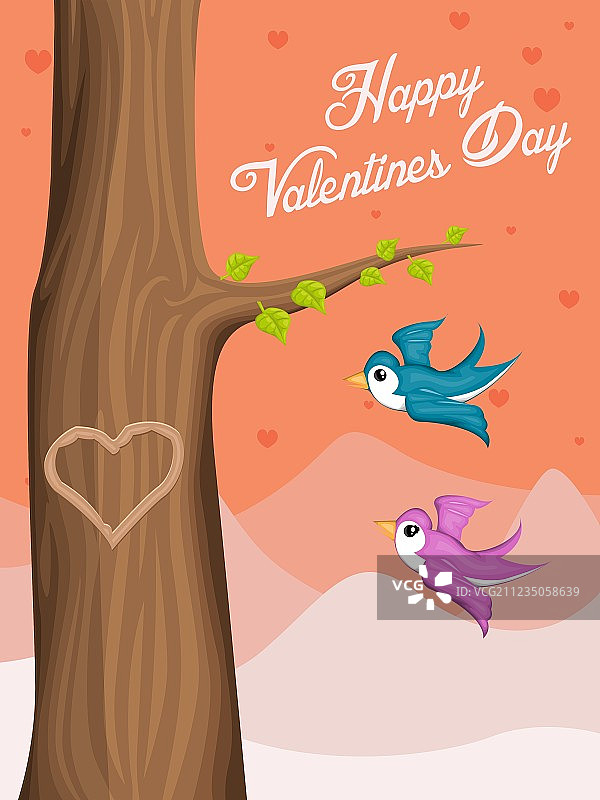 飞鸟情人节背景图片素材