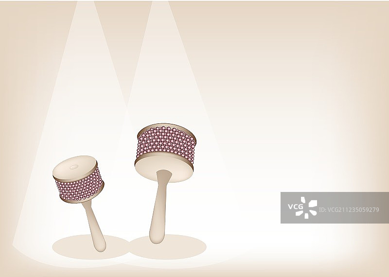 棕色舞台背景上的两个卡巴萨图片素材